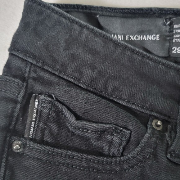 ARMANI EXCHANGE Women's Jeans Size 29 Black Super Skinny Mid-Rise Stretch Denim - Picture 4 of 16
